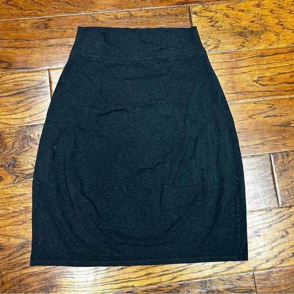 Eileen Fisher Lantern Midi Charcoal Grey Skirt - Picture 1 of 8